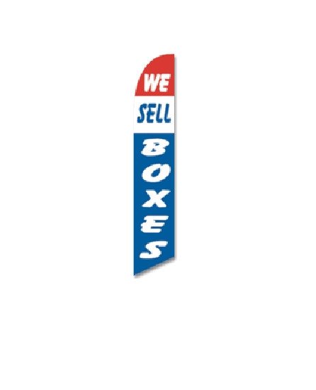 WE SELL BOXES SWOOPER FEATHER FLAG BANNER SIGN