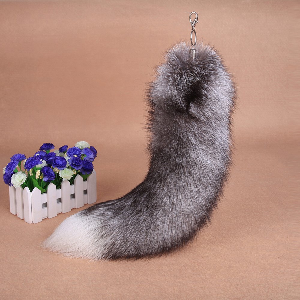 URSFUR Tail Fur Keychain Halloween Cosplay Toy Handbag Charm Accessory Key Ring ,18 Inches