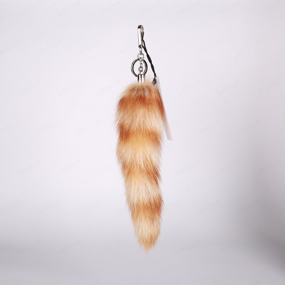 URSFUR Raccoon Tail Fur Keychain Bag Charm Pendant