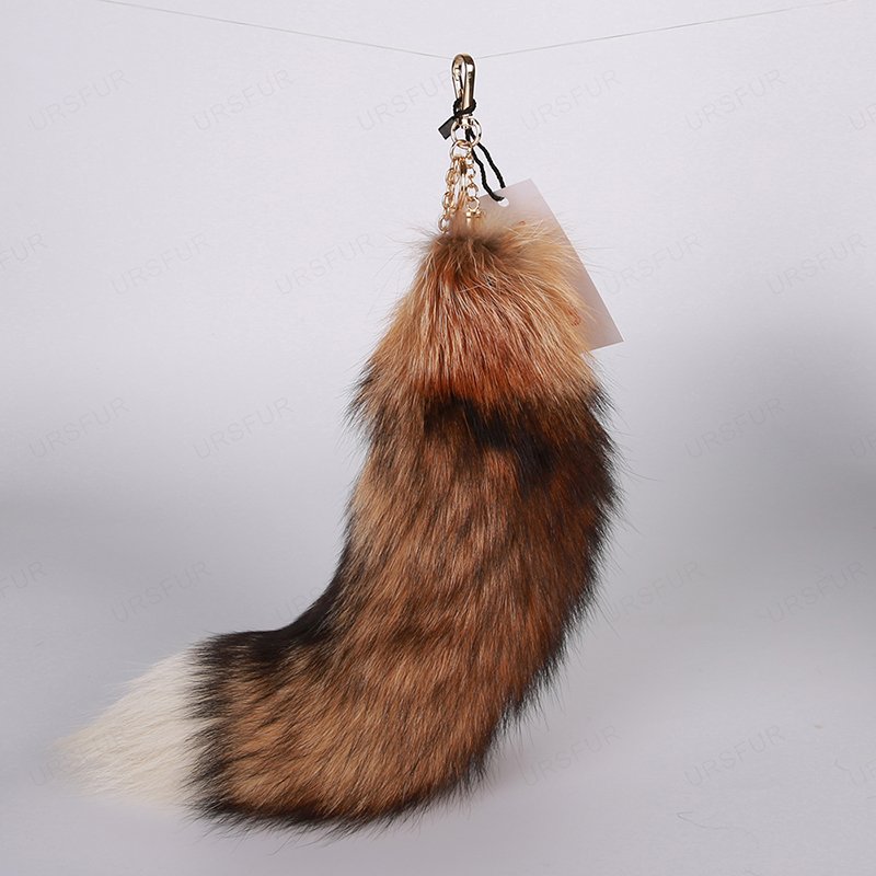 URSFUR Tail Fur Keychain Tassel Bag Charm Pendant Key Chain Ring