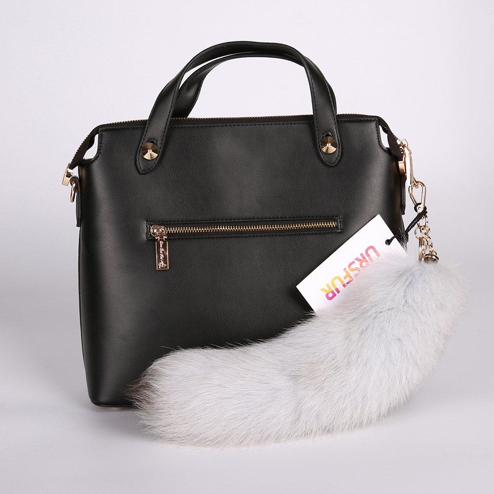 URSFUR Tail Fur Bag Charm Keychain Cosplay Toy Key Ring Pendant