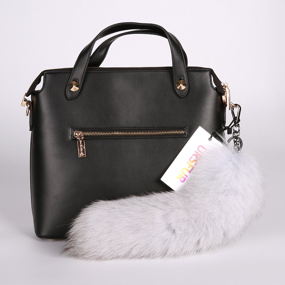 URSFUR Tail Fur Bag Charm Keychain Cosplay Toy Key Ring Pendant