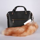 URSFUR Finland Crystal Fox Tail Fur Key Chain Bag Charm Pendant Hook Keychain