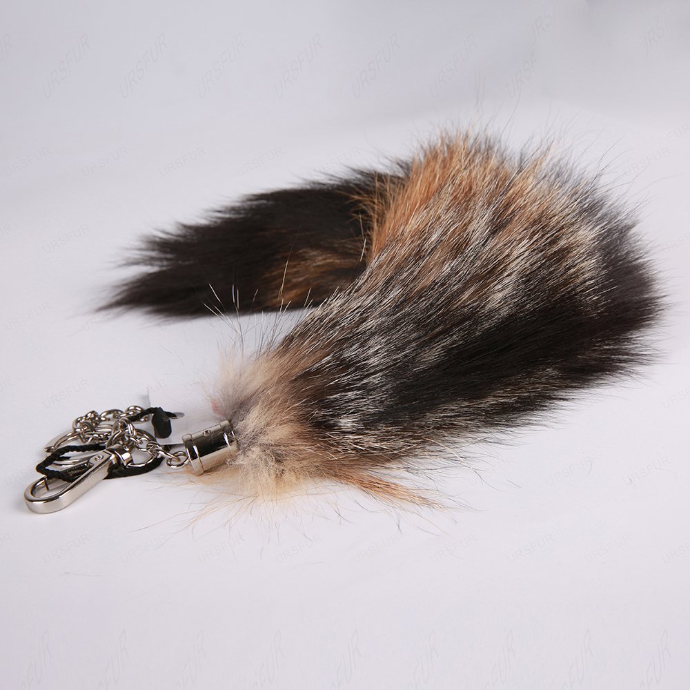 URSFUR Tail Fur Tag Keychain Purse Tassel Key ring Bag Charm Pendant