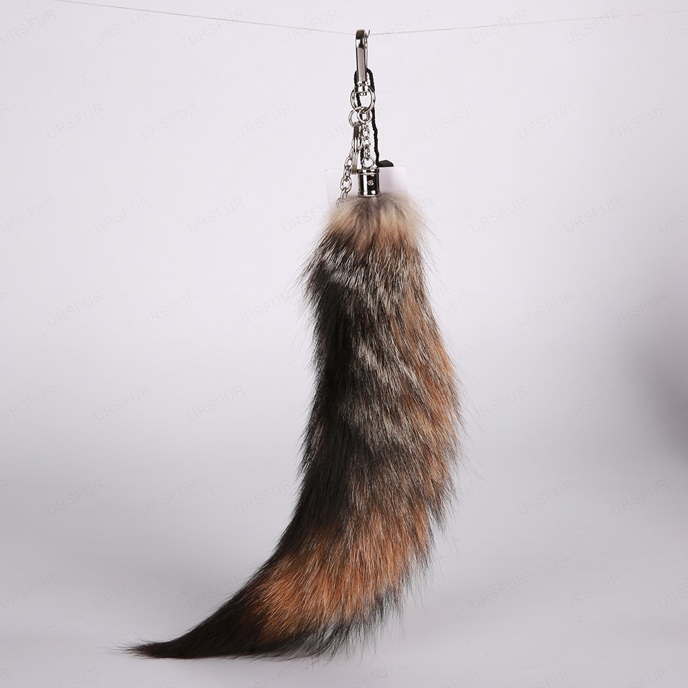 URSFUR Tail Fur Tag Keychain Purse Tassel Key ring Bag Charm Pendant