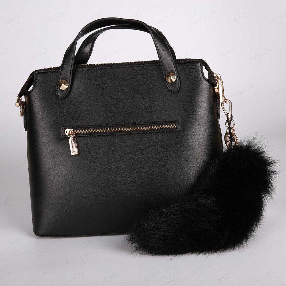 URSFUR Fur Tail Keychain Handbag Tassel Bag Charm Pendant Key Ring