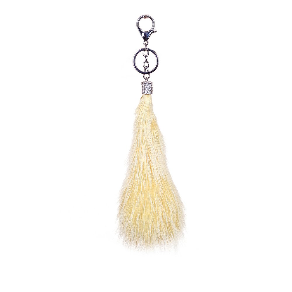 URSFUR Fluffy TailKeychain Cell Phone Bag Charm Pendant Car Hanging Key Chain Ring Hook Toy Gift