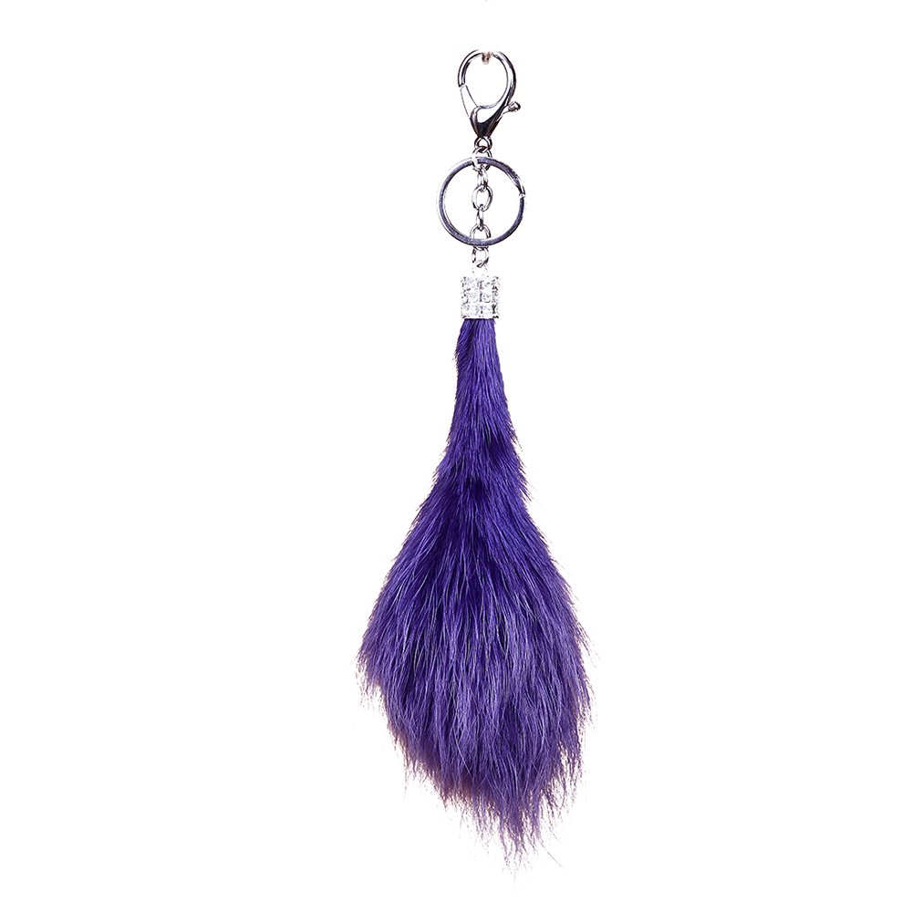 URSFUR Fluffy TailKeychain Cell Phone Bag Charm Pendant Car Hanging Key Chain Ring Hook Toy Gift