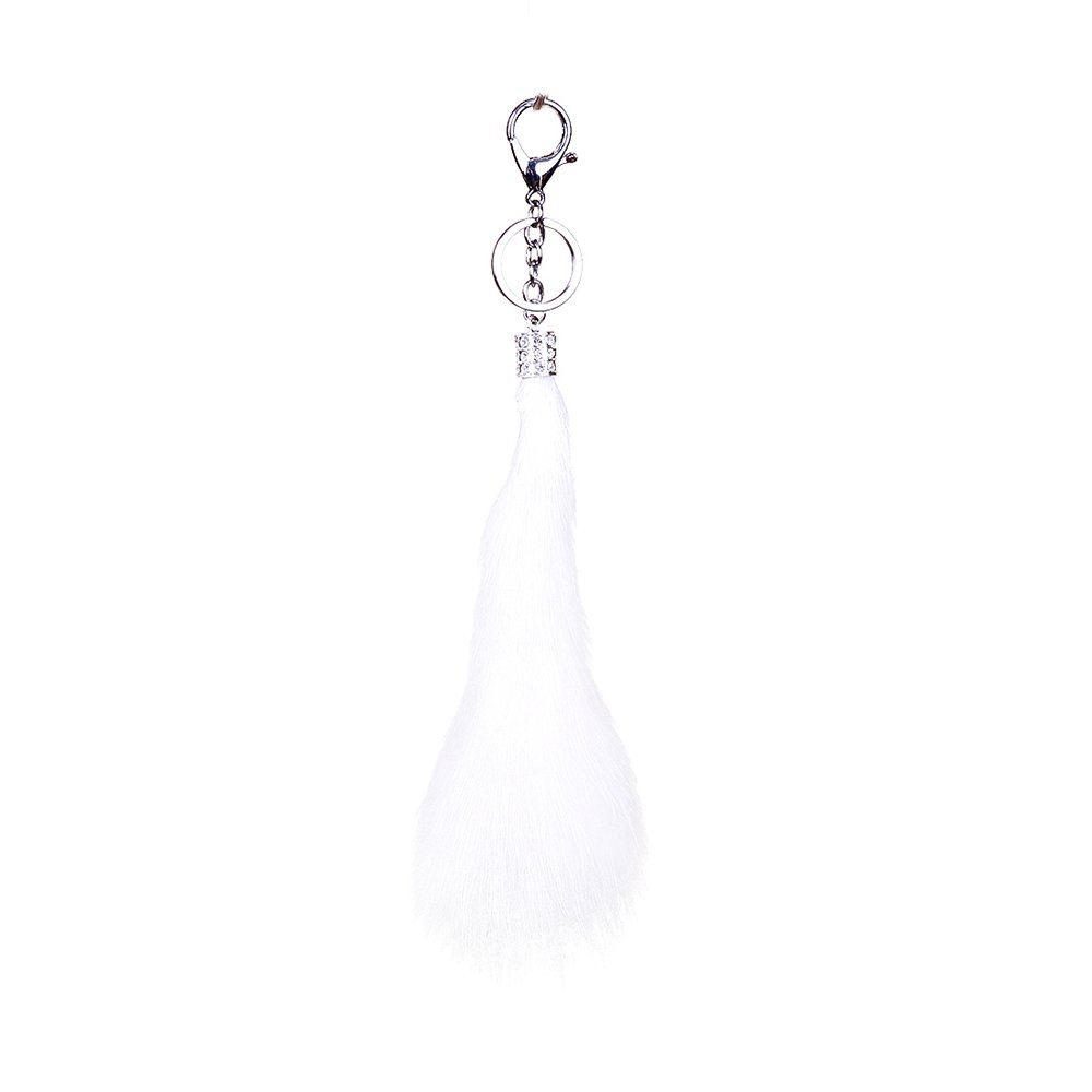 URSFUR Fluffy TailKeychain Cell Phone Bag Charm Pendant Car Hanging Key Chain Ring Hook Toy Gift