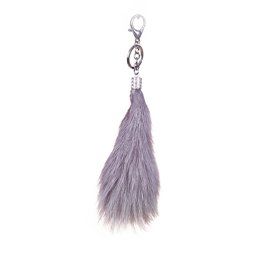 URSFUR Fluffy TailKeychain Cell Phone Bag Charm Pendant Car Hanging Key Chain Ring Hook Toy Gift