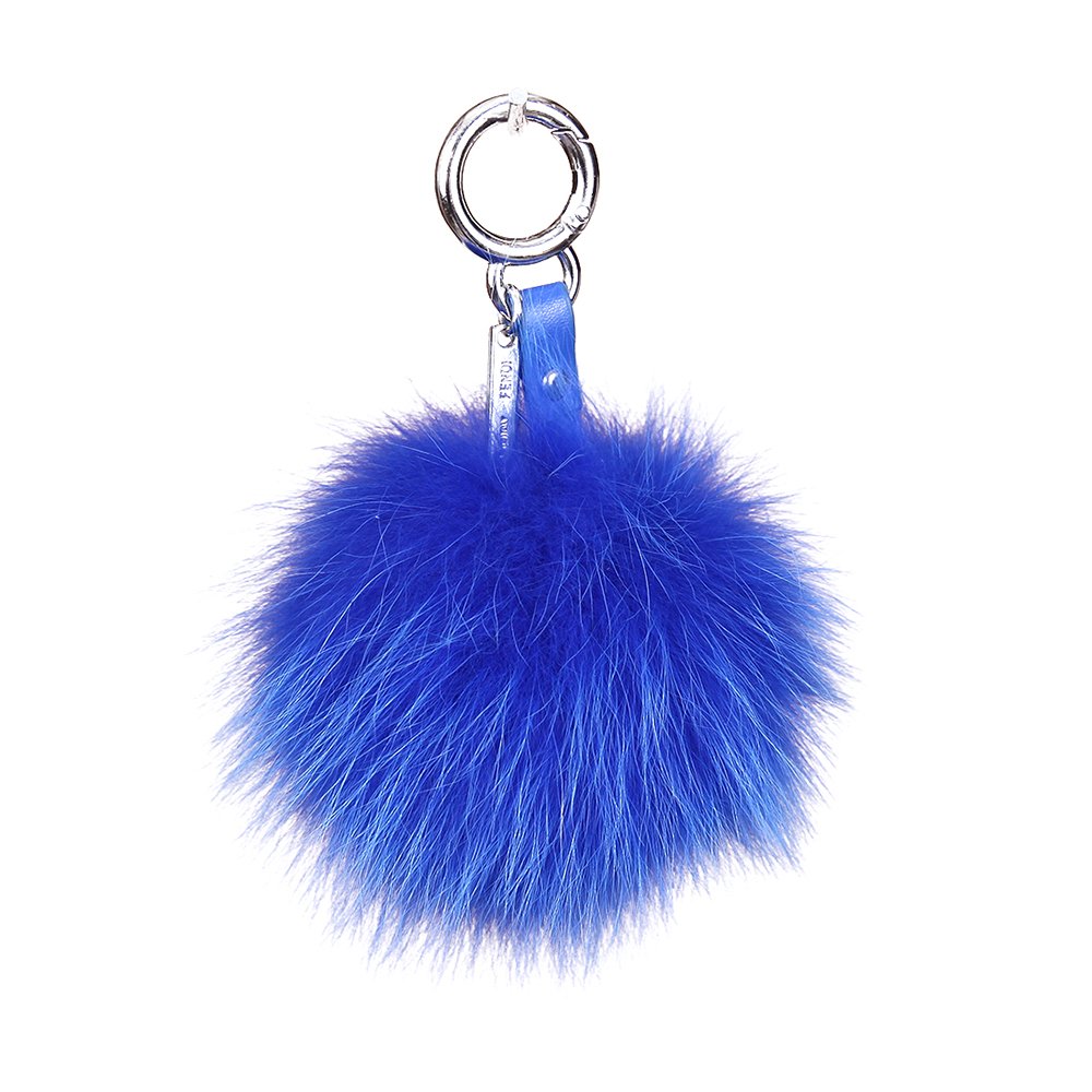 URSFUR Fur Pom Keychain Car Bag Charm Pendant Cell Phone Tassel Leather Key Chain Ring Toy Gift