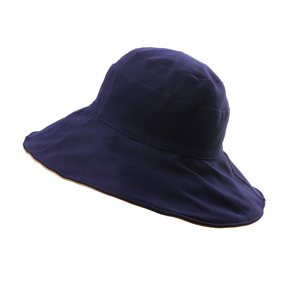 URSFUR Wide Brim Sun Protection Hat for Women Cotton Summer Bucket Hats Double-side Beach Cap