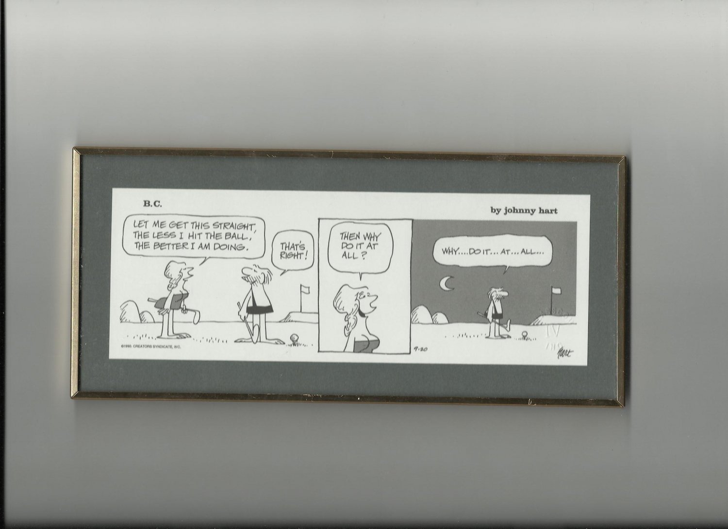 B.C. COMIC STRIP SIGNED JOHNNY HART..DESK INC. Edition IV