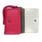 Fuschia Faux Leather Cross Smartphone Wrislet Purse