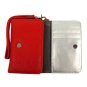 Red Faux Leather Cross Smartphone Wristlet Purse