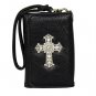 BLACK FAUX LEATHER SMARTPHONE WALLET