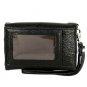 BLACK FAUX LEATHER SMARTPHONE WALLET