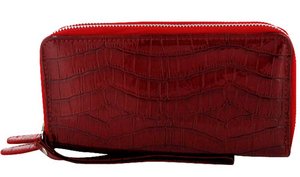 RED CROCO CLUTCH WALLET