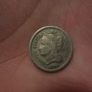 Civil War Era Three 3 Cent Piece III 1865 Coin Nickel
