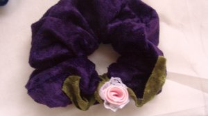 purple velour scrunchie
