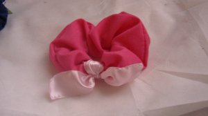 pink scrunchie with pink satin