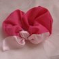 pink scrunchie with pink satin