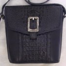 Brighton cross-body mesenger black & croc leather shoulder bag handbag purse