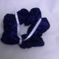 dark blue velour scrunchie