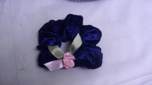 dark blue velour scrunchie FREE ship