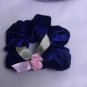 dark blue velour scrunchie FREE ship