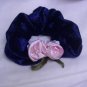 dark blue velour scrunchie FREE ship