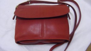 Coach  red leather cross body bag