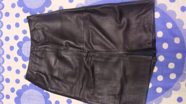 black soft lamb leather skirt