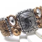 Textured Metal Link Stretch Bracelet