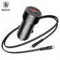 Baseus BSC - C15C Small Screw QC3.0 Car Charger Cable 1M