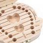 Creative Wooden Baby Tooth Storage Box for Deciduous Teeth English