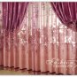 Quality flower purple whole blackout curtain with modern burnout sheer curtain