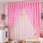 Rustic pink flock printing curtain shalian windowS