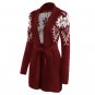 Snowflake Jacquard Shawl Collar Belted Cardigan