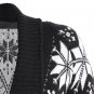 Snowflake Jacquard Shawl Collar Belted Cardigan