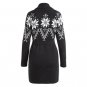 Snowflake Jacquard Shawl Collar Belted Cardigan