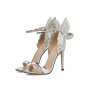 women high heels Patent Leather Bowtie stiletto Concise sandals ladies celebrity pumps shoes woman
