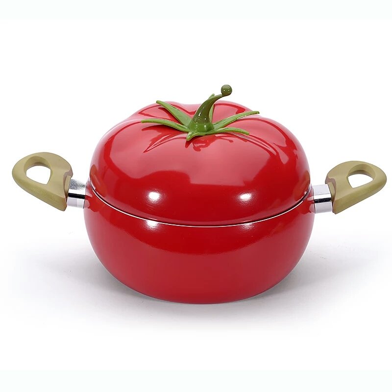 Tomato Shape Kitchen Soup Pot /Fruit Pan Non-stick Aluminum Sauce Pan Boiler Cooking Tools