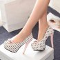 Sweet Bow Women Pumps Stiletto Elegant Dot Platform Thin Heel Party Shoes Wome