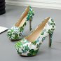 Flower Printing High Heel Pumps Ladies Fashion Elegant Party Shoe
