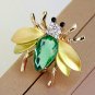 Crystal Bee Animal Shiny Rhinestone Brooch Pins for Women Sweater Accessories Jewelry