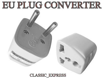 EU UNIVERSAL TRAVEL ADAPTOR PLUG: UK/US/ASIA to EU