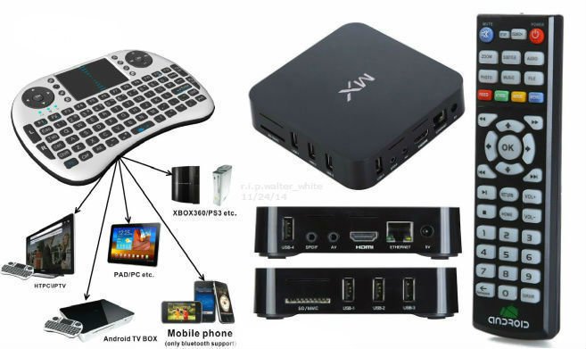New MX Android TV Box 4.2.2 Dual Core Smart XBMC Media Player Network Streamer + Keyboard
