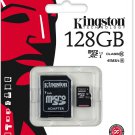 Kingston 128 GB UHS Class 1/Class10 Flash Memory Card (microSDXC to SD Adapter Included)
