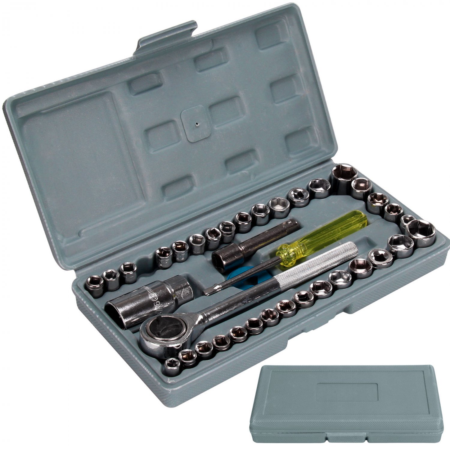 New 40 Piece 3/8"" And 1/4"" Drive Socket Set Tool Kit Ratchet Wrench Driv